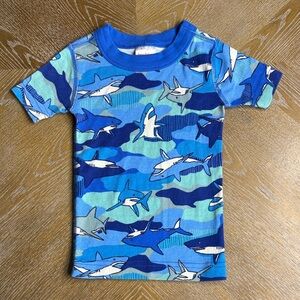 HANNA ANDERSON Shark Blue Graphic Pajama Top 2T
